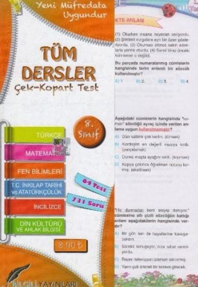 Bilgili 8. Sınıf Tüm Dersler Yaprak Test Bilgili 8. Sınıf Tüm Dersler Yaprak Test