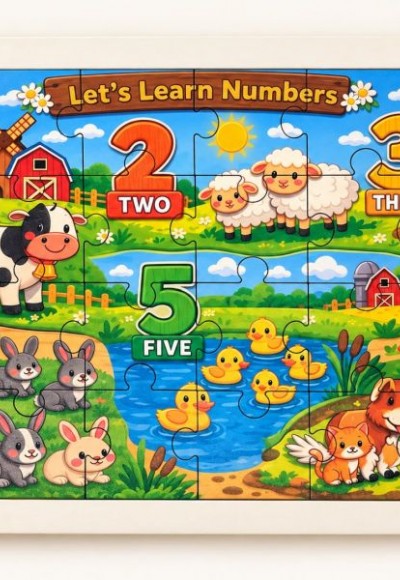 Sayılar (İngilizce) - 24 Parça Ahşap Puzzle Sayılar (İngilizce) - 24 Parça Ahşap Puzzle