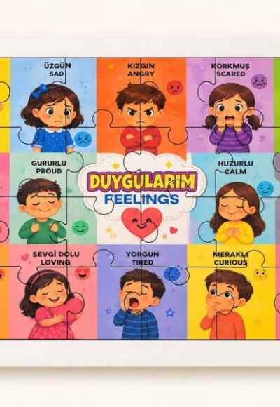 Duygularım (İngilizce) - 24 Parça Ahşap Puzzle Duygularım (İngilizce) - 24 Parça Ahşap Puzzle
