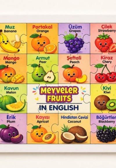 Meyveler - 24 Parça Ahşap Puzzle Meyveler - 24 Parça Ahşap Puzzle