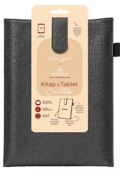 Yeni Nesil Kitap ve Tablet Çantası - Özel Deri Dokulu Antrasit Yeni Nesil Kitap ve Tablet Çantası - Özel Deri Dokulu Antrasit