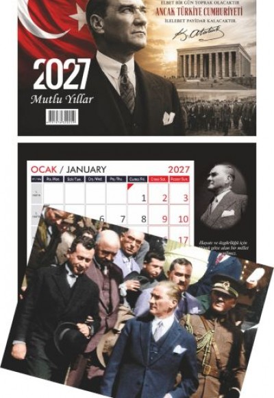 Üçgen Masa Takvimi Atatürk 2027 Üçgen Masa Takvimi Atatürk 2027