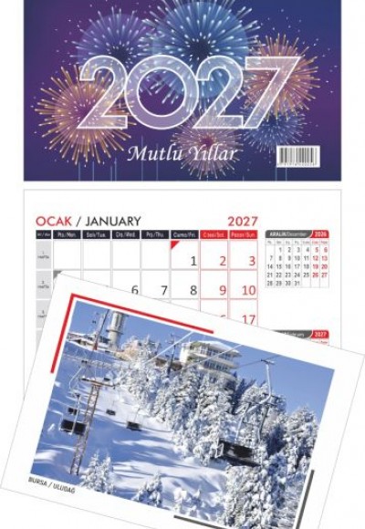 Üçgen Masa Takvimi Manzara 2027 Üçgen Masa Takvimi Manzara 2027