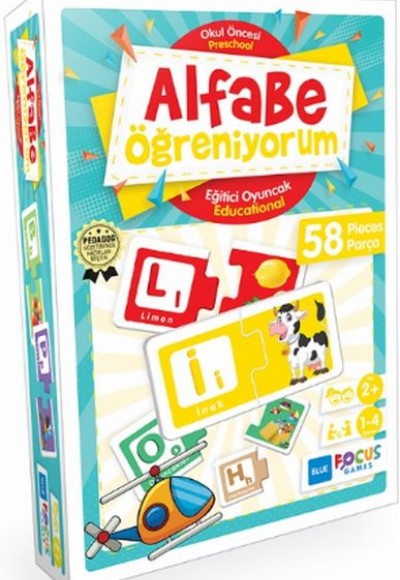 Blue Focus Alfabe Öğreniyorum - Eğitici Oyunlar 58 Parça Blue Focus Alfabe Öğreniyorum - Eğitici Oyunlar 58 Parça