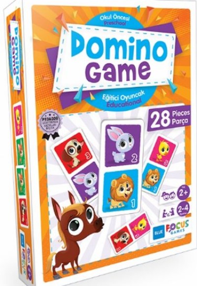 Blue Focus Domino Game - Puzzle 28 Parça Blue Focus Domino Game - Puzzle 28 Parça