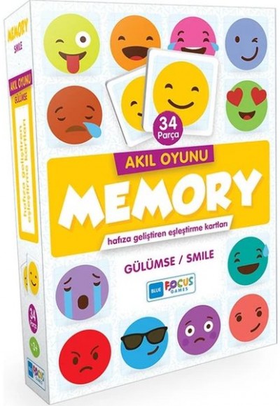 Blue Focus Akıl Oyunu - Memory - Gülümse (Eşleştirme Kartı 34 Parça) Blue Focus Akıl Oyunu - Memory - Gülümse (Eşleştirme Kartı 34 Parça)