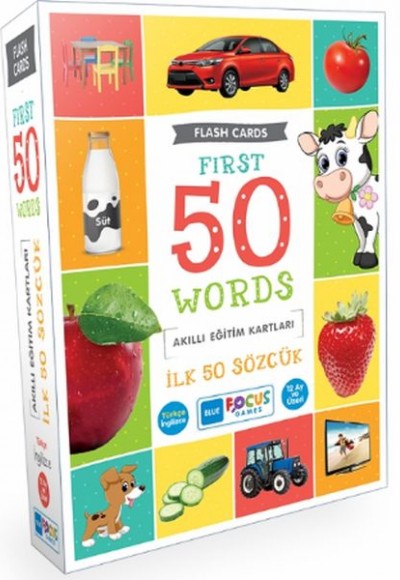 Blue Focus İlk 50 Sözcük - Akıllı Eğitim Kartları Blue Focus İlk 50 Sözcük - Akıllı Eğitim Kartları
