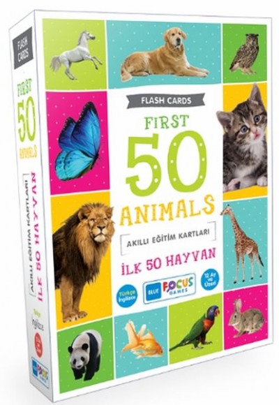 Blue Focus İlk 50 Hayvan - Akıllı Eğitim Kartları Blue Focus İlk 50 Hayvan - Akıllı Eğitim Kartları