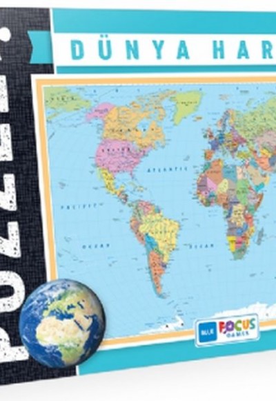 Blue Focus Dünya Haritası - Puzzle 200 Parça Blue Focus Dünya Haritası - Puzzle 200 Parça