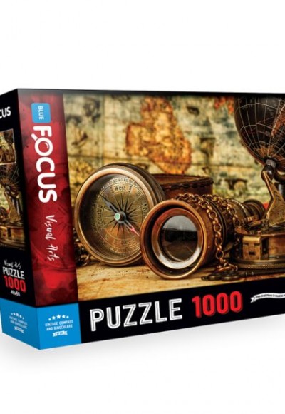 Blue Focus Vintage Compass Andbinoculars - Puzzle 1000 Parça Blue Focus Vintage Compass Andbinoculars - Puzzle 1000 Parça