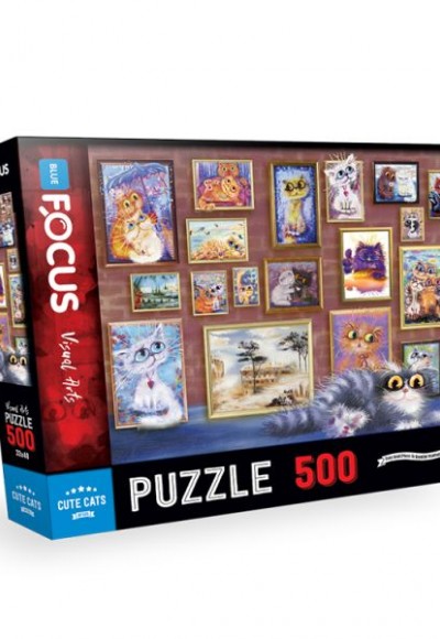 Blue Focus Cute Cats (Sevimli Kediler) - Puzzle 500 Parça Blue Focus Cute Cats (Sevimli Kediler) - Puzzle 500 Parça