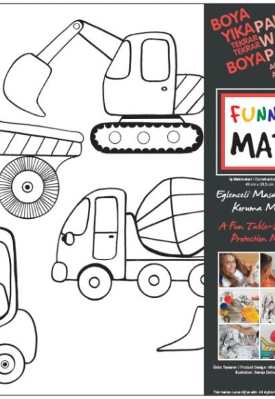 Funny Mat - İş Makineleri - 33,5x48cm Funny Mat - İş Makineleri - 33,5x48cm