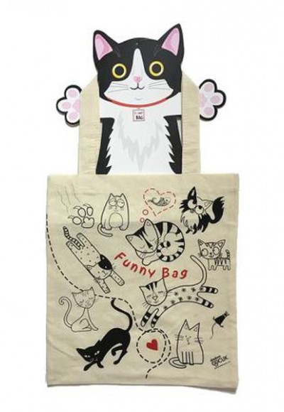Funny Bag Çanta Sevimli Kediler - 38x40 cm Funny Bag Çanta Sevimli Kediler - 38x40 cm