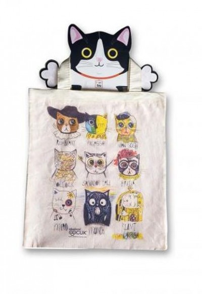 Funny Bag Çanta Ressam Kediler - 38x40 cm Funny Bag Çanta Ressam Kediler - 38x40 cm