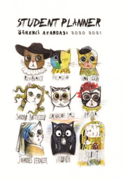 Akademi Çocuk Öğrenci Ajandası 2020-2021 Painter Cats 3076 - 16x21 cm Akademi Çocuk Öğrenci Ajandası 2020-2021 Painter Cats 3076 - 16x21 cm