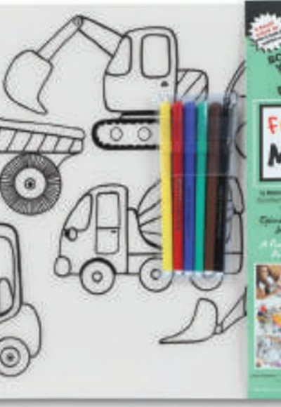 Funny Mat - İş Makineleri Ve Taşıtlar 6'Lı Kalem Hediyeli 30 x 40 cm Funny Mat - İş Makineleri Ve Taşıtlar 6'Lı Kalem Hediyeli 30 x 40 cm