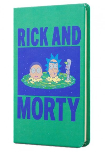 Rick And Morty Sert Kapak Lastikli Mini Defter Yeşil Rick And Morty Sert Kapak Lastikli Mini Defter Yeşil