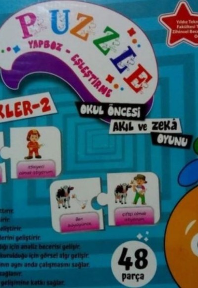 Puzzle Yapboz-Eşleştirme - Meslekler 2 - Okul Öncesi Akıl ve Zeka Oyunu 48 Parça Puzzle Yapboz-Eşleştirme - Meslekler 2 - Okul Öncesi Akıl ve Zeka Oyunu 48 Parça