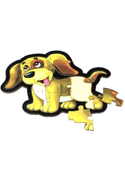 Sarı Köpek Puzzle - Ahşap Sarı Köpek Puzzle - Ahşap