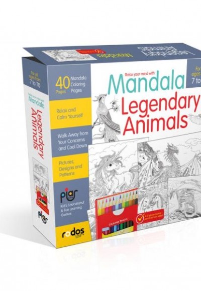 Mandala, Legandary Animals - For All Ages From 7 To 70 - A12-piece-colored Pencil Set is Included Mandala, Legandary Animals - For All Ages From 7 To 70 - A12-piece-colored Pencil Set is Included