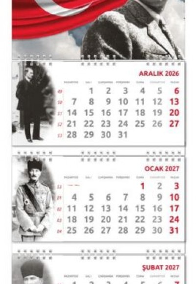 2027 Atatürk Gemici Duvar Takvimi - Ayyıldız 2027 Atatürk Gemici Duvar Takvimi - Ayyıldız