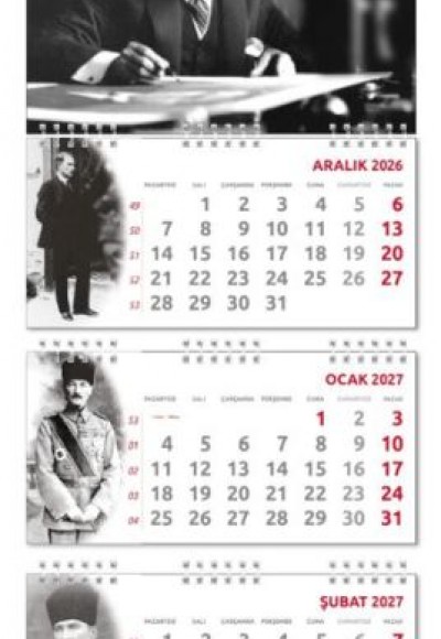 2027 Atatürk Gemici Duvar Takvimi - İmza 2027 Atatürk Gemici Duvar Takvimi - İmza
