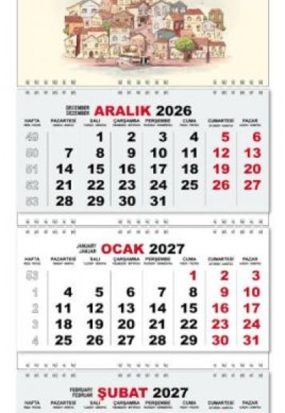 2027 Gemici Duvar Takvimi - Galata Kulesi 2027 Gemici Duvar Takvimi - Galata Kulesi