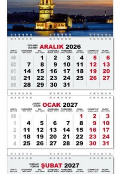 2027 Gemici Duvar Takvimi - Kız Kulesi 2027 Gemici Duvar Takvimi - Kız Kulesi