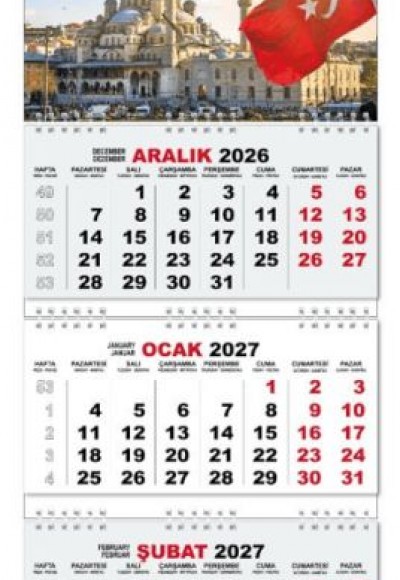 2027 Gemici Duvar Takvimi - Yeni Camii 2027 Gemici Duvar Takvimi - Yeni Camii