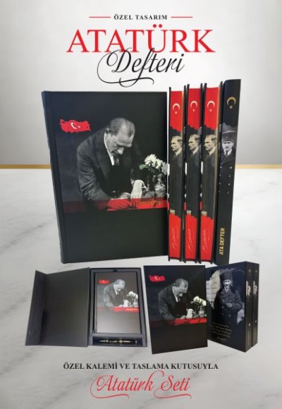 Özel Tasarım Kutulu Atatürk Defteri ve Kalem Özel Tasarım Kutulu Atatürk Defteri ve Kalem