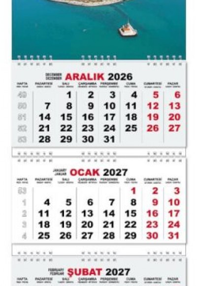 2027 Gemici Duvar Takvimi - Üsküdar 2027 Gemici Duvar Takvimi - Üsküdar