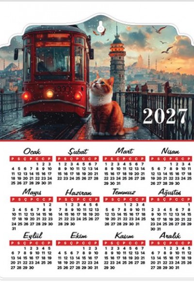 Galata 2027 Ahşap Duvar Takvimi Galata 2027 Ahşap Duvar Takvimi