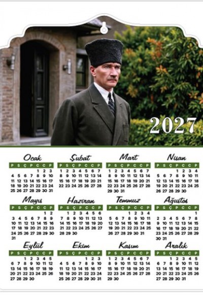 Kalpaklı 2027 Ahşap Atatürk Duvar Takvimi Kalpaklı 2027 Ahşap Atatürk Duvar Takvimi