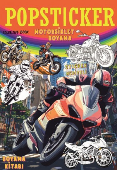 Motorsiklet Boyama Kitabı Popsticker Motorsiklet Boyama Kitabı Popsticker