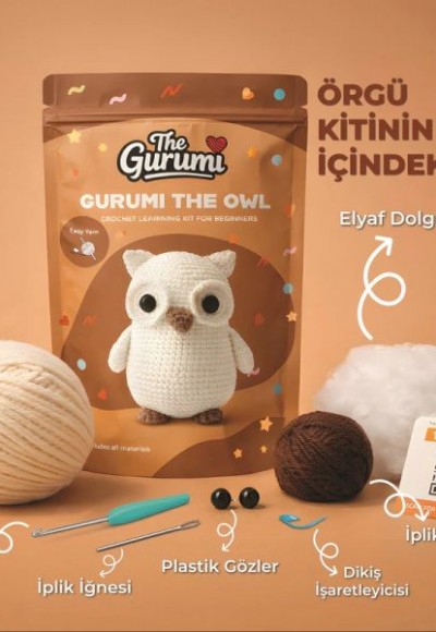The Gurumi Baykuş Örgü Öğrenme Kiti (TG007) The Gurumi Baykuş Örgü Öğrenme Kiti (TG007)