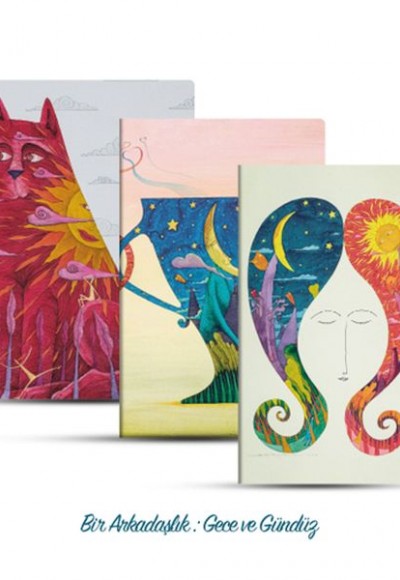 Üçlü Çizgisiz Defter Seti: Bir Arkadaşlık: Gece ve Gündüz Üçlü Çizgisiz Defter Seti: Bir Arkadaşlık: Gece ve Gündüz