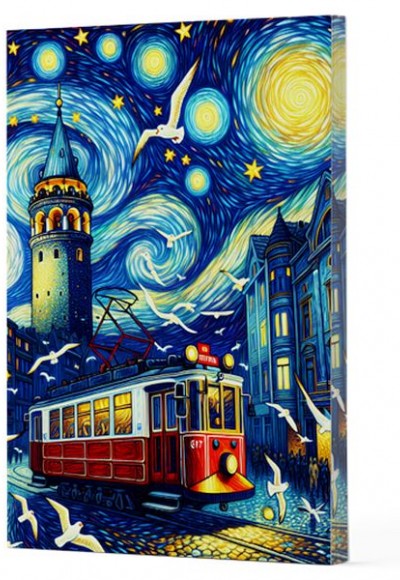 Van Gogh 1 - Galata Çizgili Yan Boyamalı Defter Van Gogh 1 - Galata Çizgili Yan Boyamalı Defter
