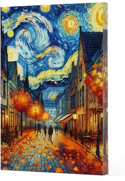 Van Gogh 3 - Sokak Çizgili Yan Boyamalı Defter Van Gogh 3 - Sokak Çizgili Yan Boyamalı Defter