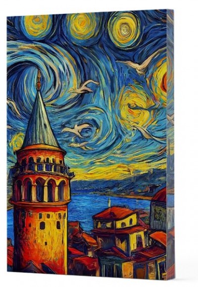 Van Gogh 5 - Galata Çizgili Yan Boyamalı Defter Van Gogh 5 - Galata Çizgili Yan Boyamalı Defter