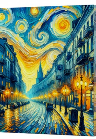 Van Gogh 6 Sokak - Çizgisiz Yan Boyamalı Defter Van Gogh 6 Sokak - Çizgisiz Yan Boyamalı Defter