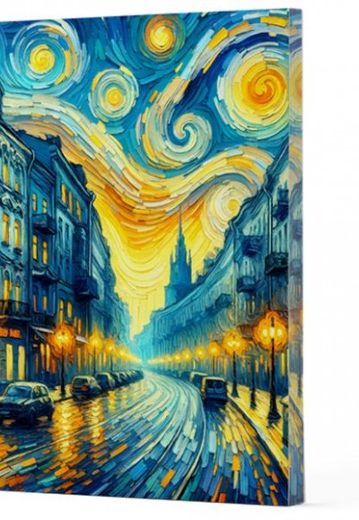 Van Gogh 6 - Sokak Çizgili Yan Boyamalı Defter Van Gogh 6 - Sokak Çizgili Yan Boyamalı Defter