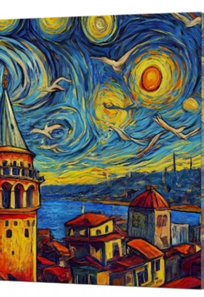 Van Gogh 5 Galata - Çizgisiz Yan Boyamalı Defter Van Gogh 5 Galata - Çizgisiz Yan Boyamalı Defter