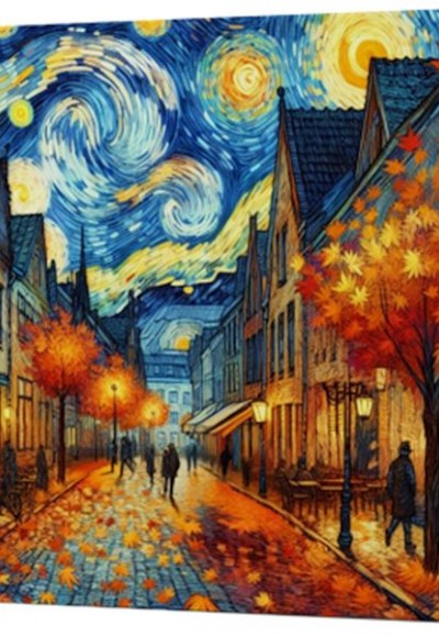 Van Gogh 3 Sokak - Çizgisiz Yan Boyamalı Defter Van Gogh 3 Sokak - Çizgisiz Yan Boyamalı Defter
