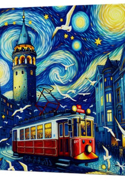 Van Gogh 1 Galata - Çizgisiz Yan Boyamalı Defter Van Gogh 1 Galata - Çizgisiz Yan Boyamalı Defter