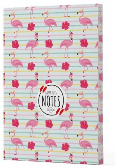 Flamingo 2 - Yan Boyamalı Çizgili Defter Flamingo 2 - Yan Boyamalı Çizgili Defter