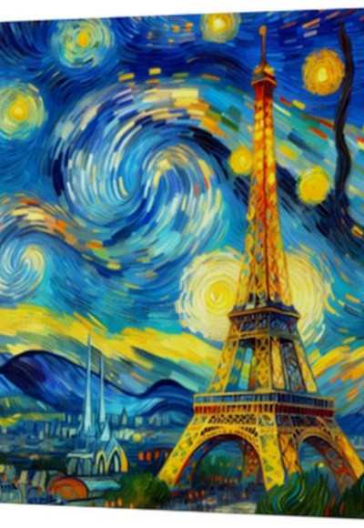 Van Gogh 9 Eyfel Kulesi - Çizgisiz Yan Boyamalı Defter Van Gogh 9 Eyfel Kulesi - Çizgisiz Yan Boyamalı Defter