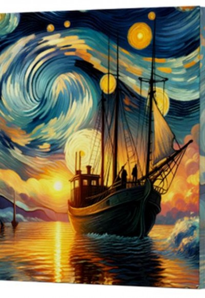 Van Gogh 2 Gemi - Çizgisiz Yan Boyamalı Defter Van Gogh 2 Gemi - Çizgisiz Yan Boyamalı Defter