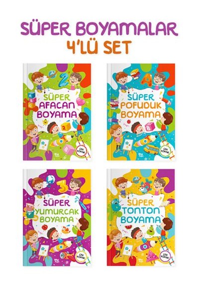 Süper Boyamalar – 4 Kitaplık Set Süper Boyamalar – 4 Kitaplık Set