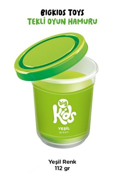 Bigkids Toys / Yeşil - 12'li Oyun Hamuru (112 Gr)