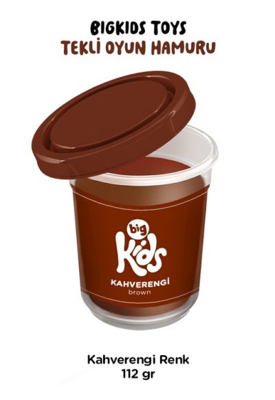 Bigkids Toys / Kahverengi - 12'li Oyun Hamuru (112 Gr)